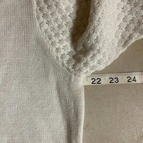 NWT Vintage Storybook Knits Seashell Seashore Beaded Print Cardigan Small - Picture 7 of 10